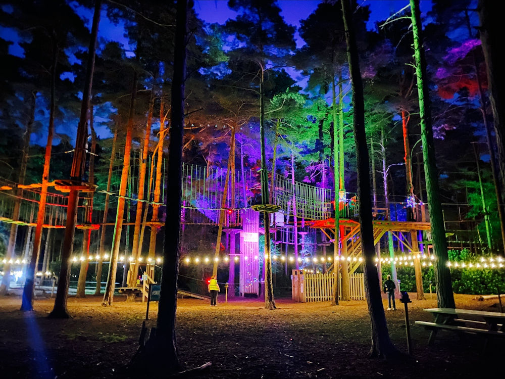 Go Ape lit up for Sundown Adventures